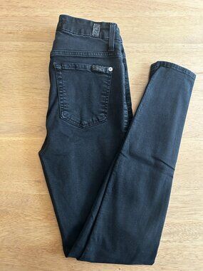 7 For All Mankind Skinny High Waisted Black Jeans